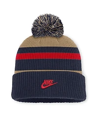 Men's and Women's Nike Navy/Beige Arizona Wildcats Legacy Striped Cuffed Knit Hat with Pom
