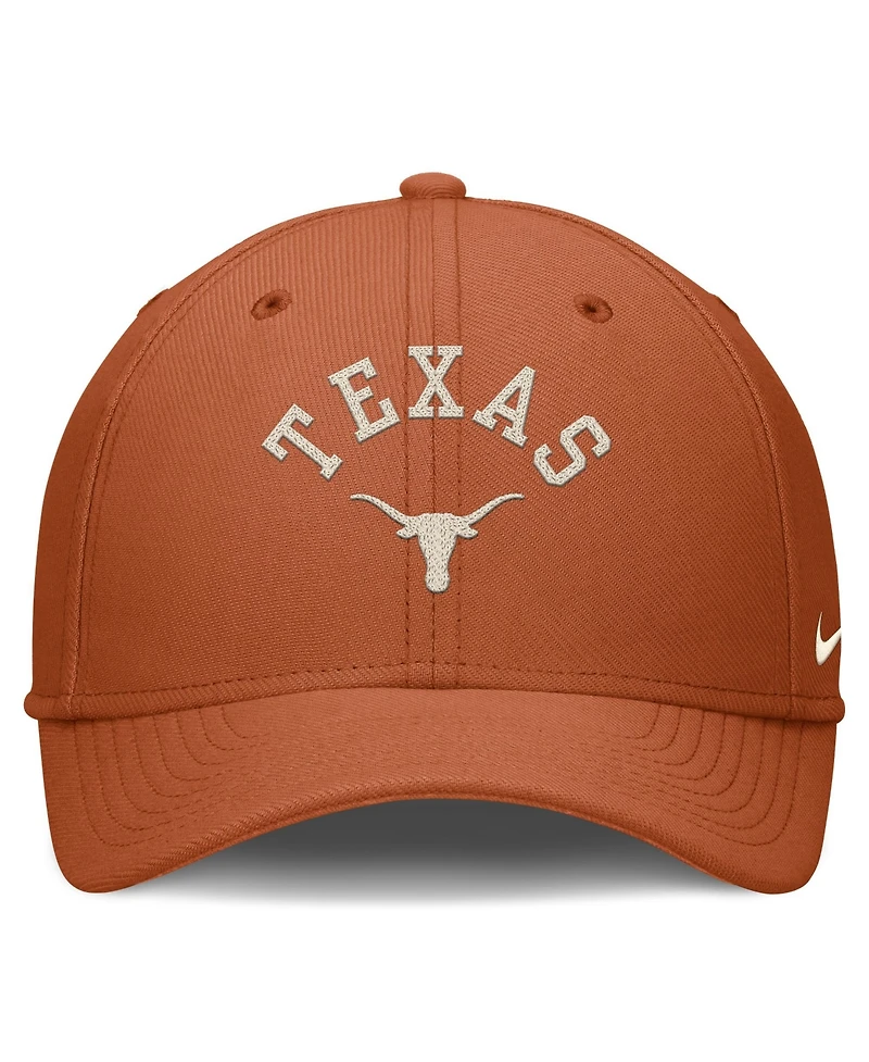 Nike Men's Texas Orange Longhorns Campus Prep Chained Arched Swooshflex Flex Hat