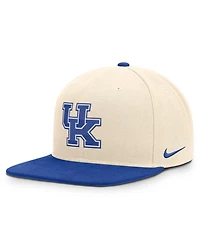 Nike Men's and Women's Natural/Royal Kentucky Wildcats Campus Prep Snapback Hat