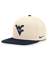 Nike Men's and Women's Natural/Navy West Virginia Mountaineers Campus Prep Snapback Hat