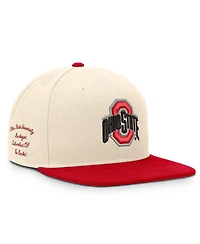 Nike Men's and Women's Natural/Scarlet Ohio State Buckeyes Campus Prep Snapback Hat