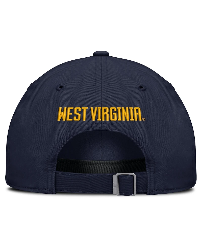 Men's and Women's Nike Navy West Virginia Mountaineers 2026 Sideline Club Adjustable Hat