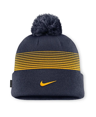 Men's and Women's Nike Navy West Virginia Mountaineers 2026 On-Field Cuffed Knit Hat with Pom