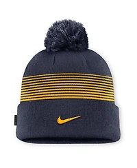 Men's and Women's Nike Navy West Virginia Mountaineers 2026 On-Field Cuffed Knit Hat with Pom