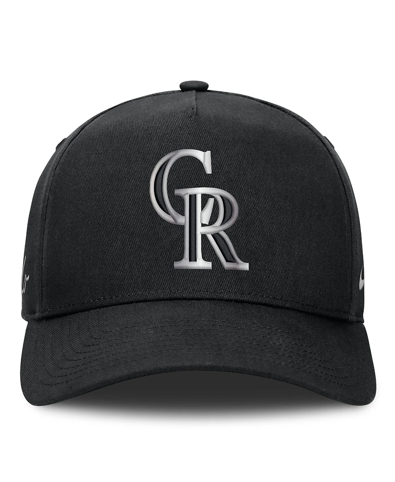 Men's Nike Black Colorado Rockies Rise Dri-fit A-Frame Adjustable Hat