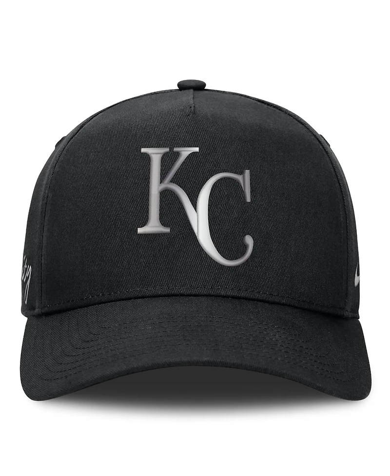 Men's Nike Black Kansas City Royals Rise Dri-fit A-Frame Adjustable Hat