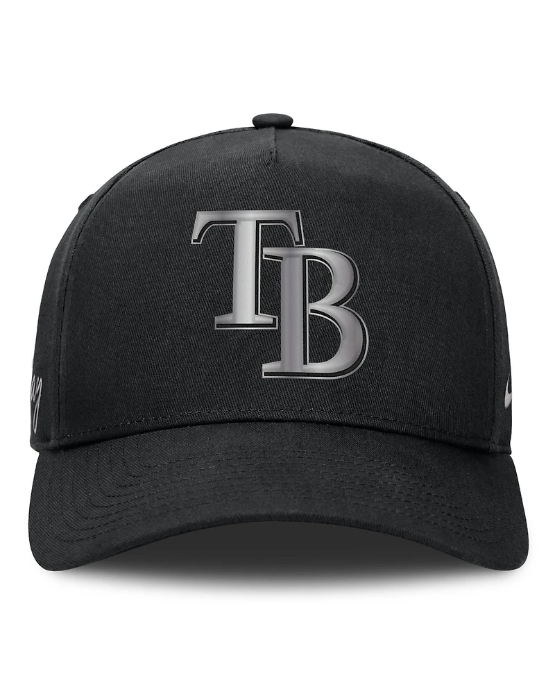 Men's Nike Black Tampa Bay Rays Rise Dri-fit A-Frame Adjustable Hat