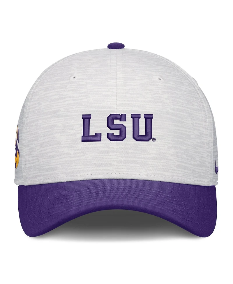 Nike Men's and Women's White/Purple Lsu Tigers Primetime Rise Adjustable Hat