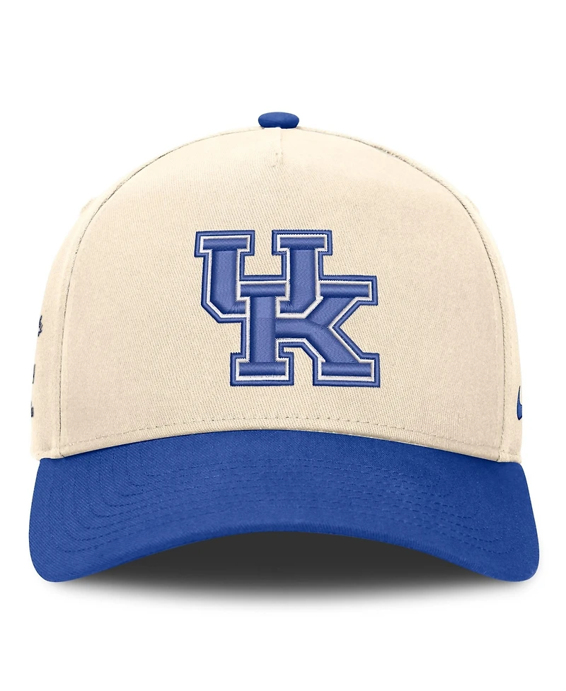 Nike Men's and Women's Natural/Royal Kentucky Wildcats Campus Prep Rise Adjustable Hat