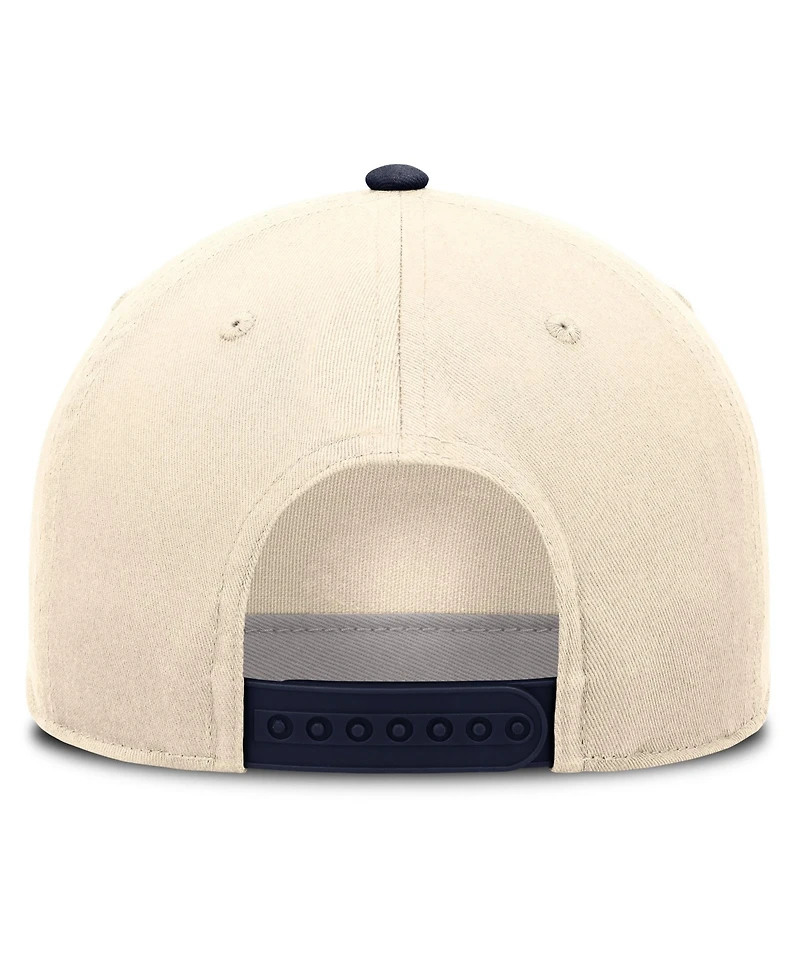 Nike Men's and Women's Natural/Navy West Virginia Mountaineers Campus Prep Rise Adjustable Hat