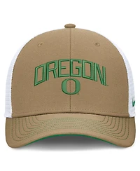 Nike Men's and Women's Beige/Green Oregon Ducks Primetime Arched Trucker Adjustable Hat