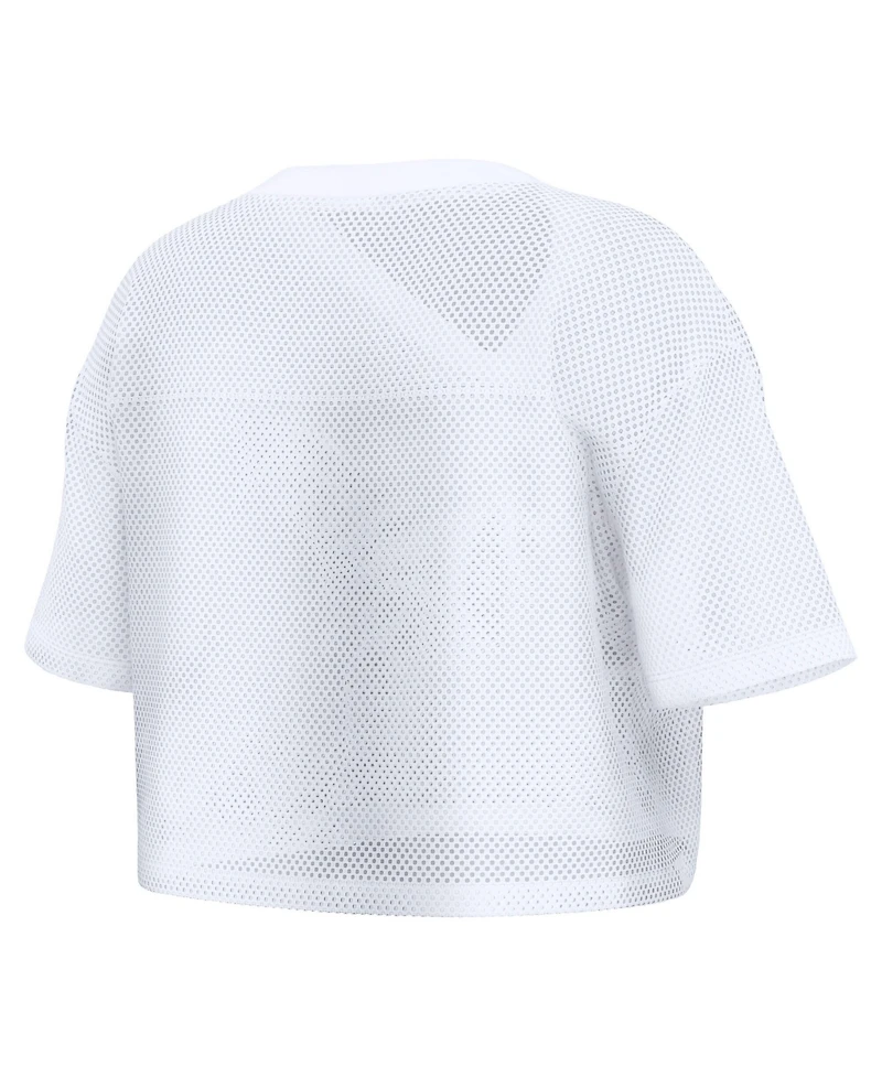 Fanatics Women's Washington Commanders Oversized Mesh Cropped V-Neck Jersey