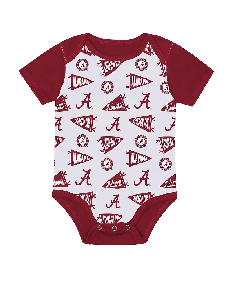 Baby Boys and Girls Outerstuff Crimson Alabama Tide Star Player Three-Piece Bodysuit Set