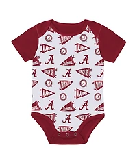 Baby Boys and Girls Outerstuff Crimson Alabama Tide Star Player Three-Piece Bodysuit Set