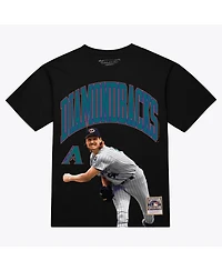 Men's Mitchell Ness Randy Johnson Black Arizona Diamondbacks Photo Arch Player Graphic T-Shirt