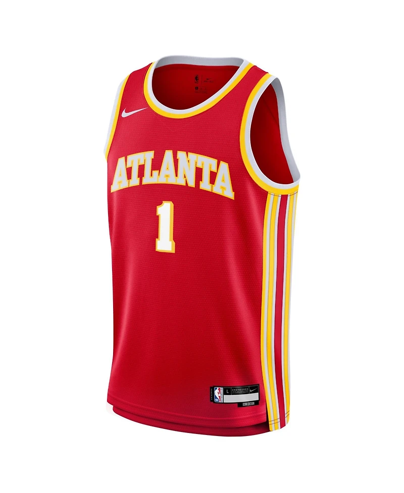 Big Boys and Girls Nike Jalen Johnson Red Atlanta Hawks Swingman Jersey - Icon Edition