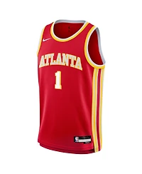 Big Boys and Girls Nike Jalen Johnson Red Atlanta Hawks Swingman Jersey - Icon Edition