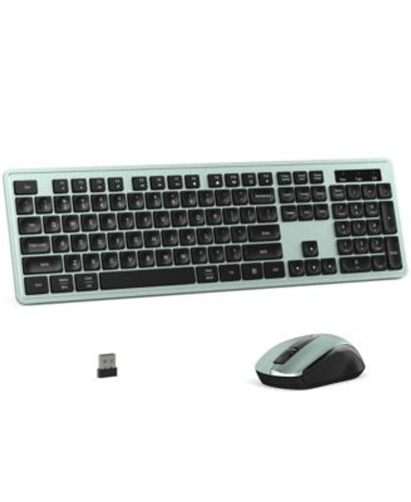 Lofreee Wireless Keyboard Mouse Combo Full Size 104 Key Silent Office Set