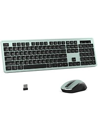 Lofreee Wireless Keyboard Mouse Combo Full Size 104 Key Silent Office Set