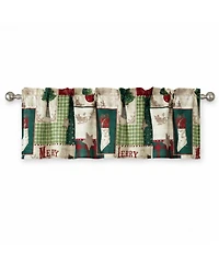 Kate Aurora Holiday Living Merry Christmas Kitchen Curtain Tier And Valance Set - 56 in. W x 36 in. L