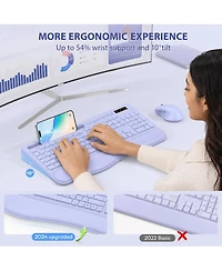 Lofree Wireless Ergonomic Silent-Typing Keyboard and Mouse Combo Compatible with Mobile Devices, Tablets, and Computers
