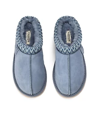 Dearfoams Women's Fireside by Greta Genuine Shearling Clog Slipper with Embroidery