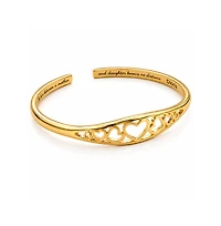 Dloria Adjustable Engraved Mother Daughter Heart Cuff Bracelet