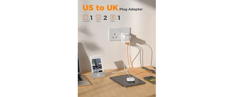 Tessan Cell Phone Charging Accessory with 20W, 2 Usb C, 1 outlet for Home, Office and Travel