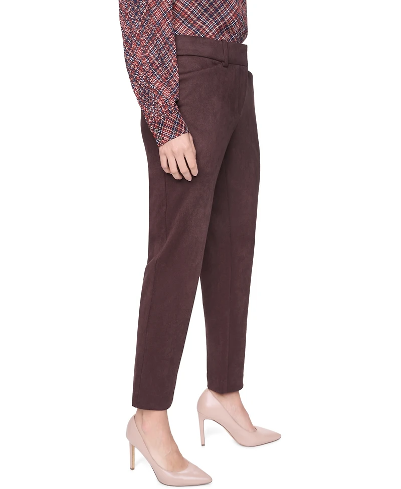 Tommy Hilfiger Women's Mid-Rise Straight Faux Suede Pants