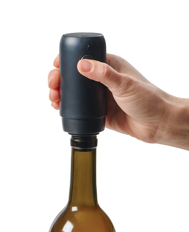Hic Bar Electric 2-Piece One-Button Auto-Stop Wine Preserver and Stopper Set