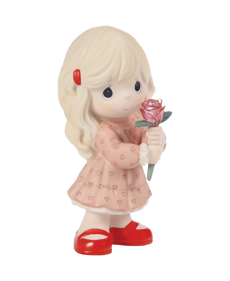 Precious Moments Girl Holding Rose Figurine