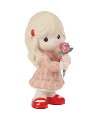 Precious Moments Girl Holding Rose Figurine