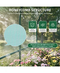 79 x 39 71/106 47 in. Half-Round Crop Cage with Anti-Insect Mesh Netting, Plant Support for Garden Vegetable Bed Greenhouse, Green