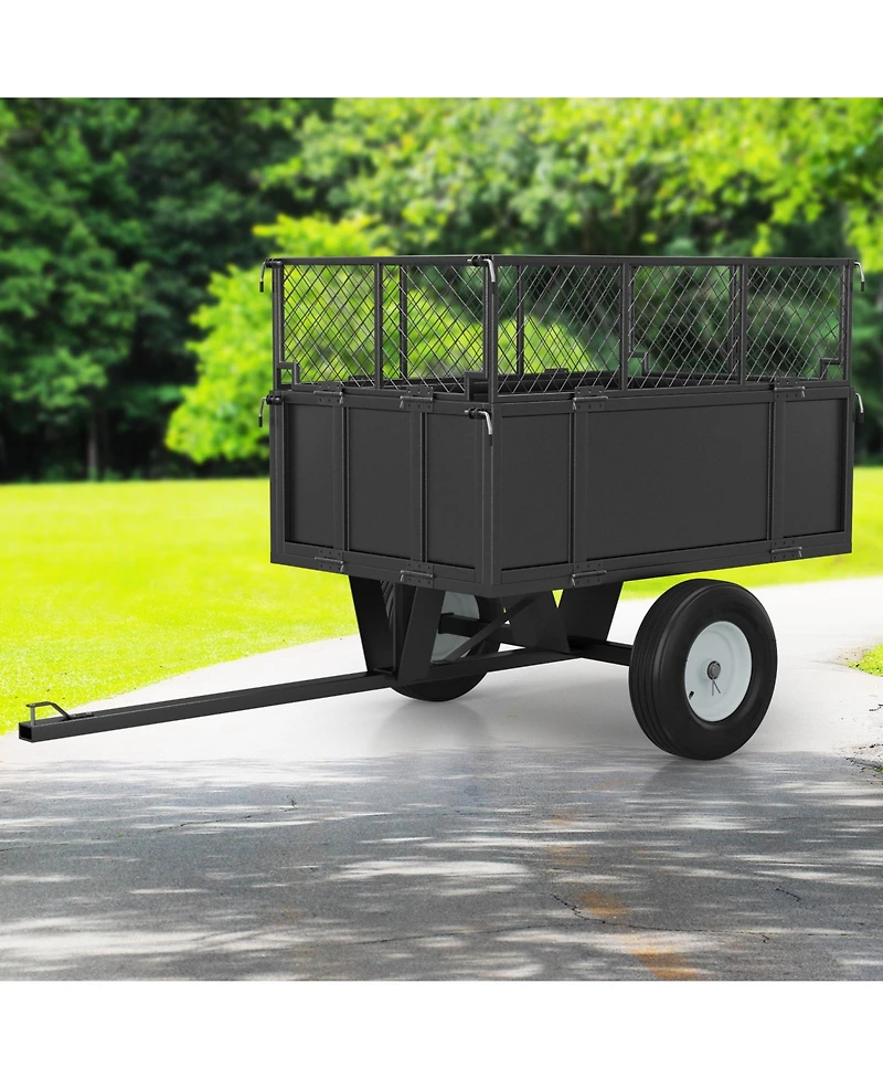 78x30x30 In Atv Utility Trailer, Alloy Steel Hauler Cart 750 Lb Capacity for Garden Yard Farm Transport, Black
