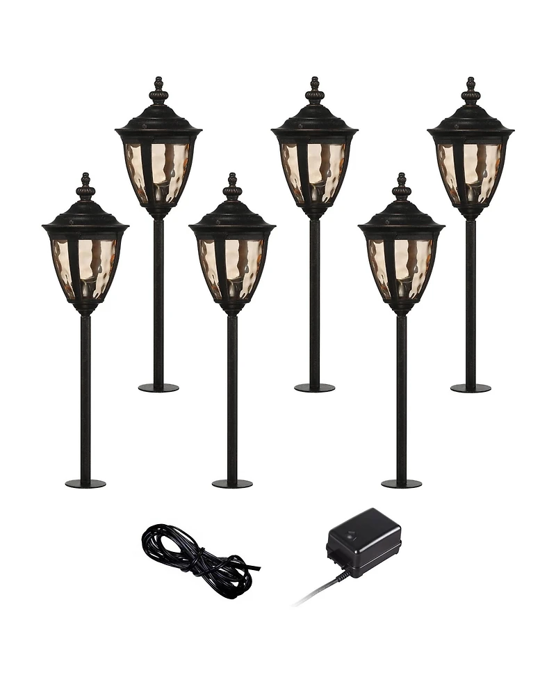 John Timberland Uvas 22 1/2" High Traditional 8-Piece Outdoor Landscape Lighting Set Porch House Led Bulb Brown Bronze Finish