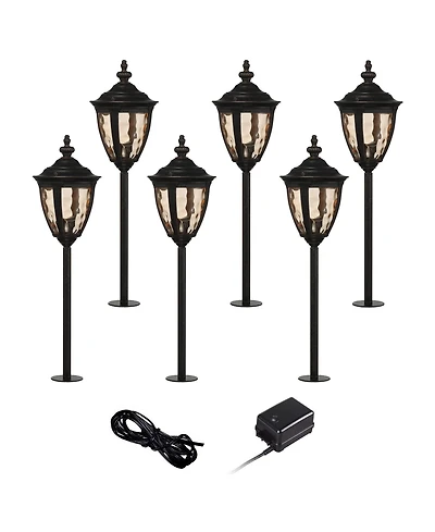John Timberland Uvas 22 1/2" High Traditional 8-Piece Outdoor Landscape Lighting Set Porch House Led Bulb Brown Bronze Finish
