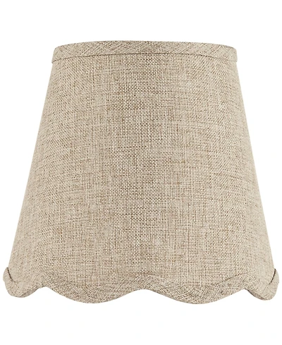 Springcrest 4" Top x 6" Bottom x 5 1/2" High x 5 1/2" Slant Lamp Shade Replacement Fawn Empire Scallop Bottom Candle Clip Candelabra