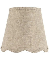 Springcrest 4" Top x 6" Bottom x 5 1/2" High x 5 1/2" Slant Lamp Shade Replacement Fawn Empire Scallop Bottom Candle Clip Candelabra