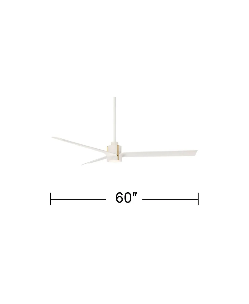 60" Casa Vieja Aero Matte White Led Ceiling Fan with Remote