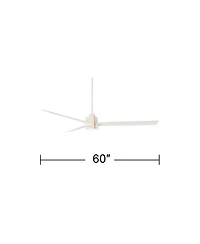 60" Casa Vieja Aero Matte White Led Ceiling Fan with Remote