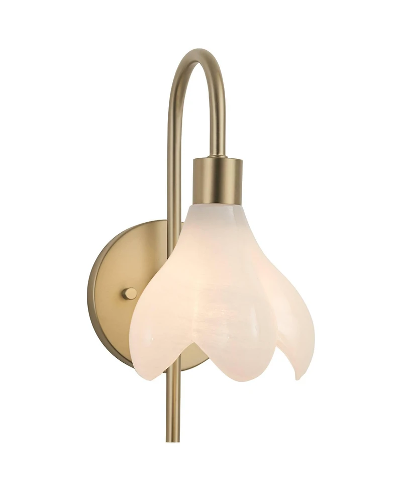 Possini Euro Design Possini Euro Magnolia 12 1/2" High Aged Brass Cloud Glass Wall Sconce