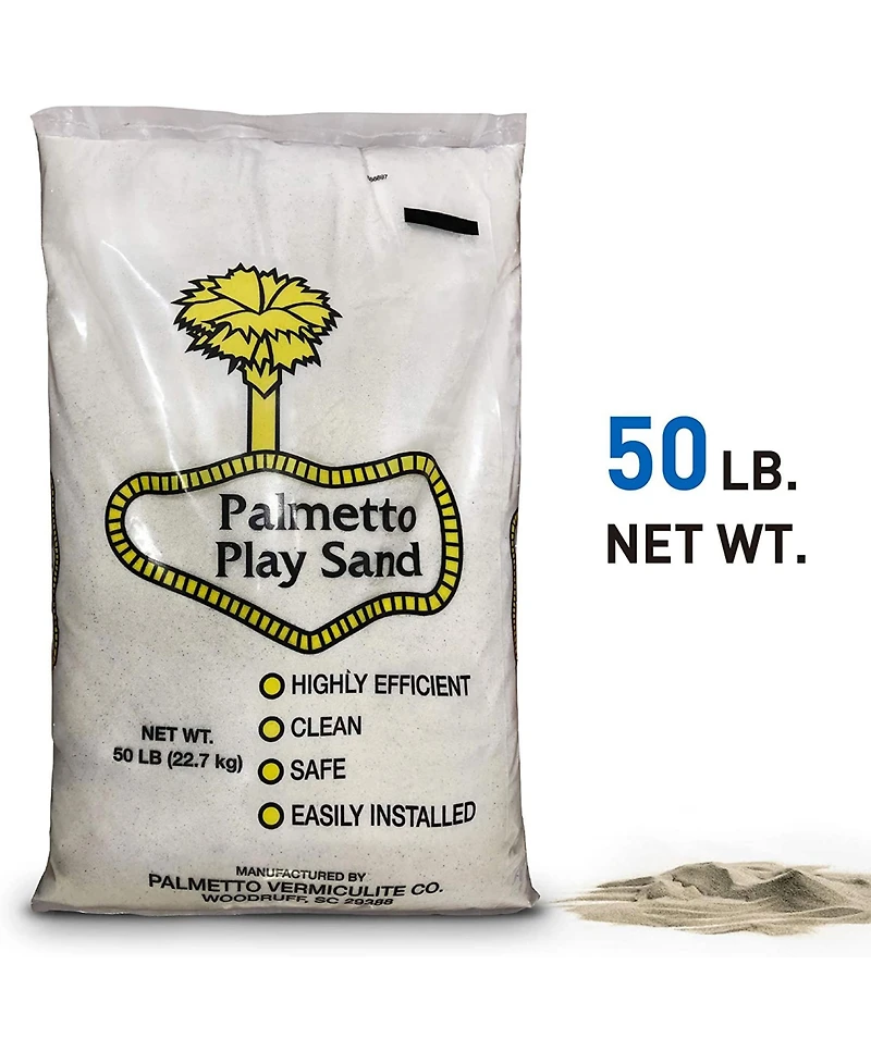 Palmetto 120 Pack Natural Play Sand for Sand Box, Play Areas, Home, 50 Lb, Creme