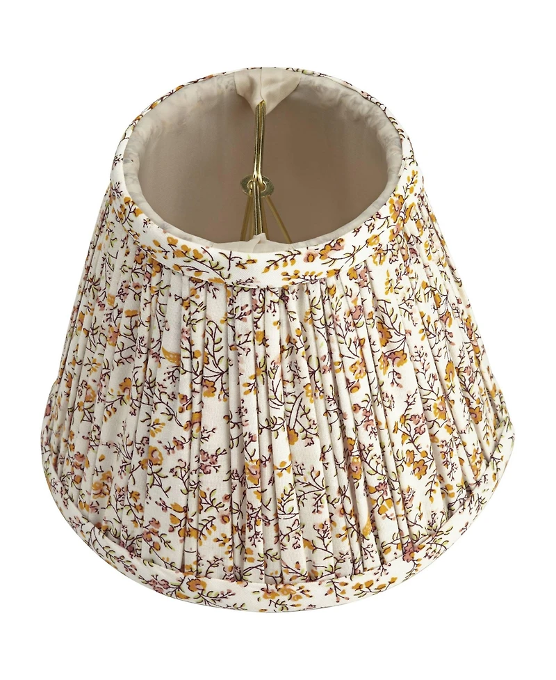 Springcrest 3 1/2" Top x 6" Bottom x 5" High x 5" Slant Print Lamp Shade Replacement Set of 4 Goldenrod Floral Clip On Candelabra