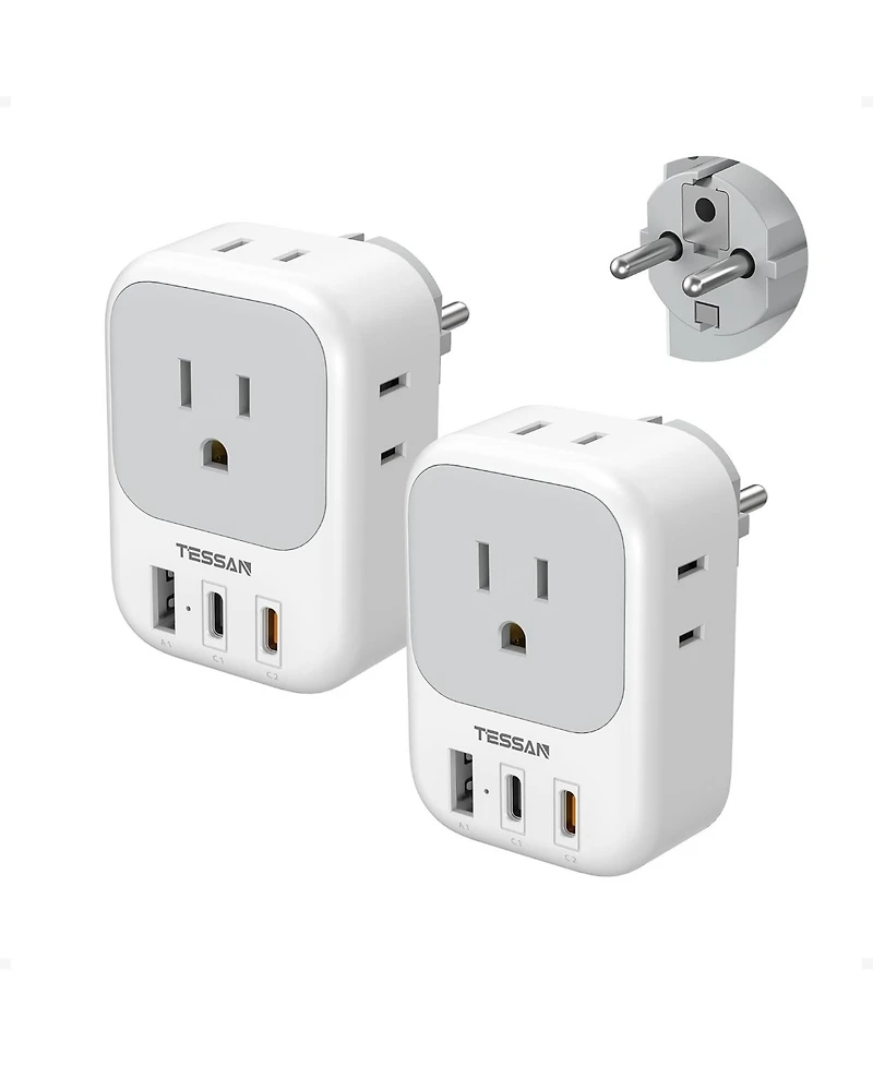 Tessan Cell Phone Charging Accessory with 20W, 4 Outlets, 2 Usb-c for Home, Office and Travel