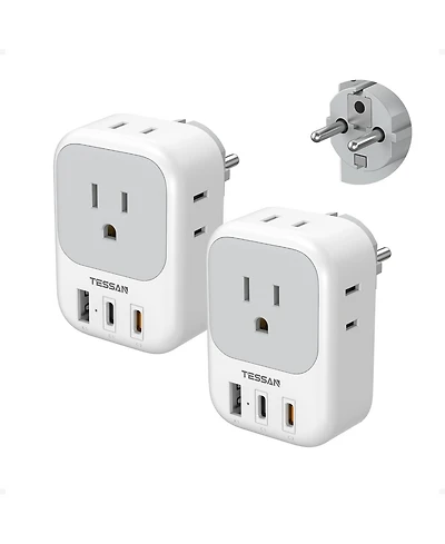 Tessan Cell Phone Charging Accessory with 20W, 4 Outlets, 2 Usb-c for Home, Office and Travel
