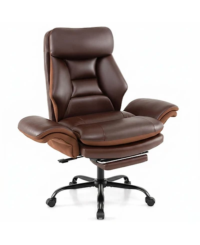 Sugift Big and Tall Ergonomic Office Chair with Faux Leather and Footrest