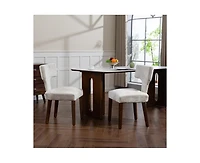 Flynama Set of 2 Chenille Mid Century Dining Chairs, Wood Frame Upholstered Accent Chairs