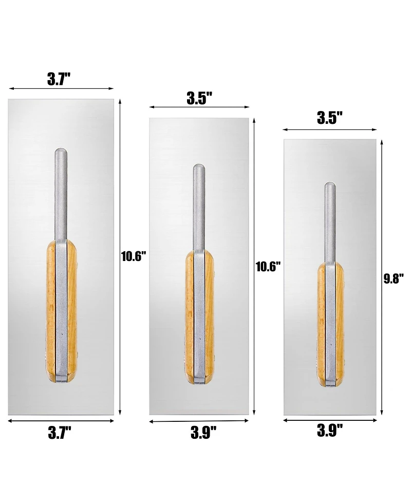 Xdovet Flat Drywall Trowel Stainless Steel Plastering Set Wood Handle
