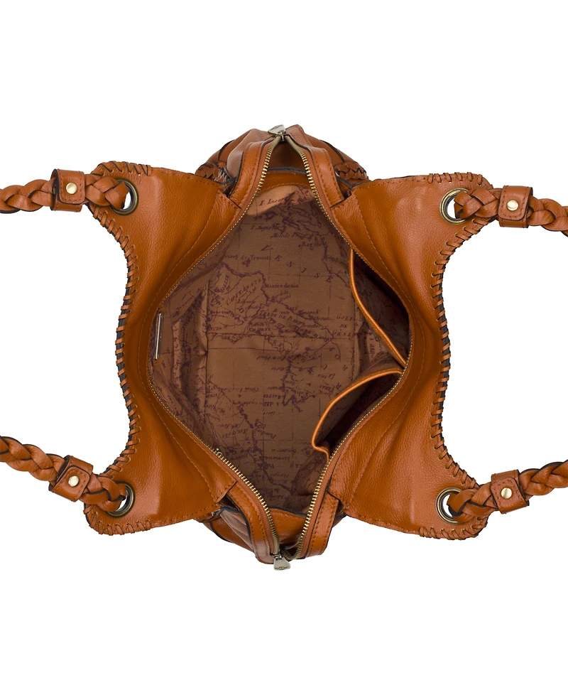 Patricia Nash Adria Large Rugged Natural Satchel Handbag