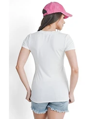 Hello Miz Maternity Short-Sleeve Fitted V-Neck Top